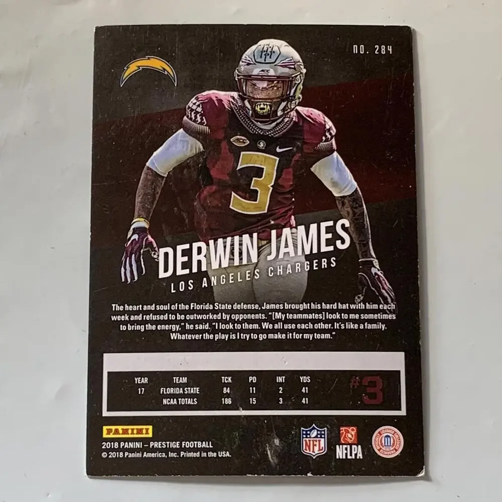 2018 Panini Prestige Football Trading Card - Derwin‎ James #284